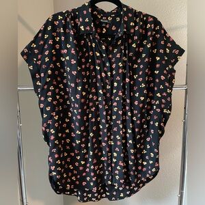 Madewell Central Drapey Shirt in Feline Floral | Medium